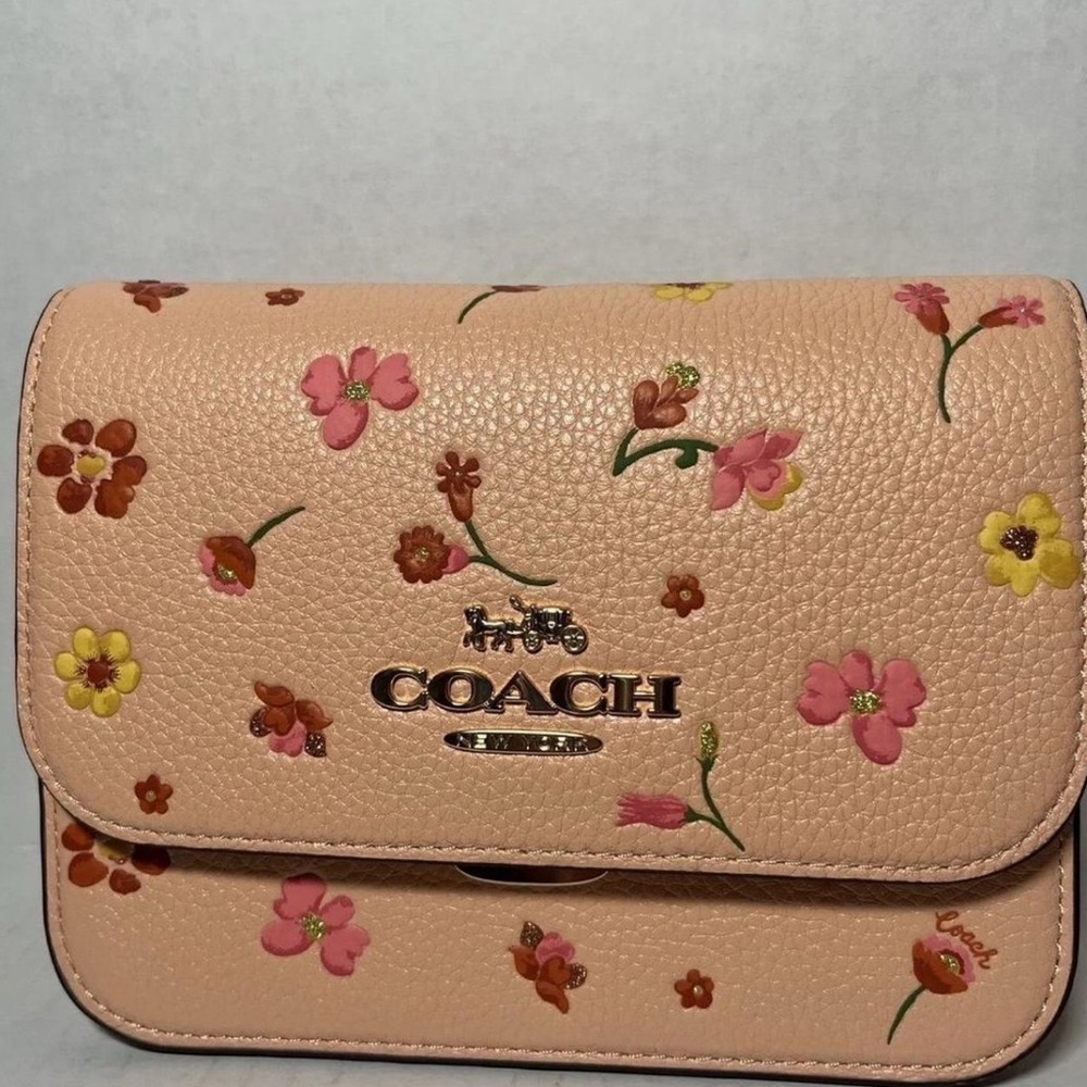 Coach Mini Brynn Crossbody Bag Mystical Floral Print Blush Leather
